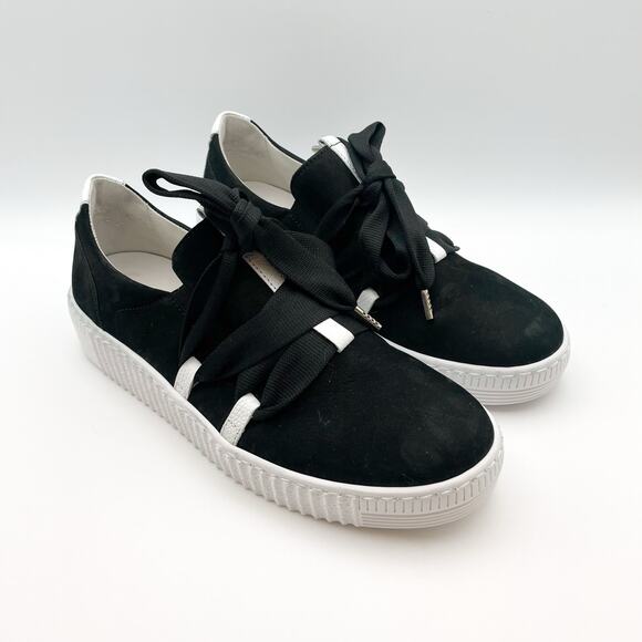 Gabor Women's 43.333 Platform Sneaker US 5 M EU 35 Black Leather NWOB - Picture 5 of 12